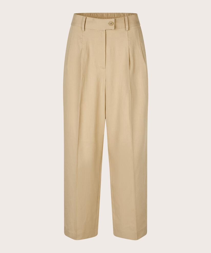 Hose aus Lyocell-Mix mit Gummizug hinten, Safari