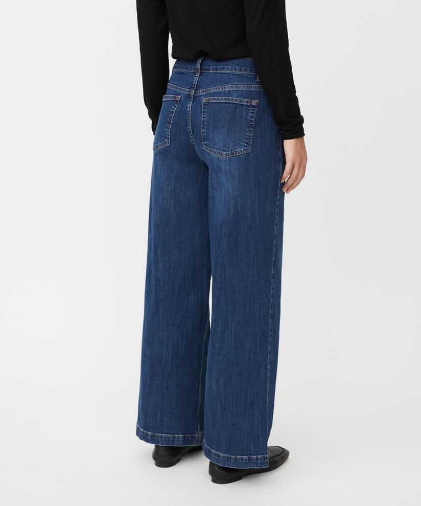 Jeans mit Stretch und weitem Bein, Blue Denim