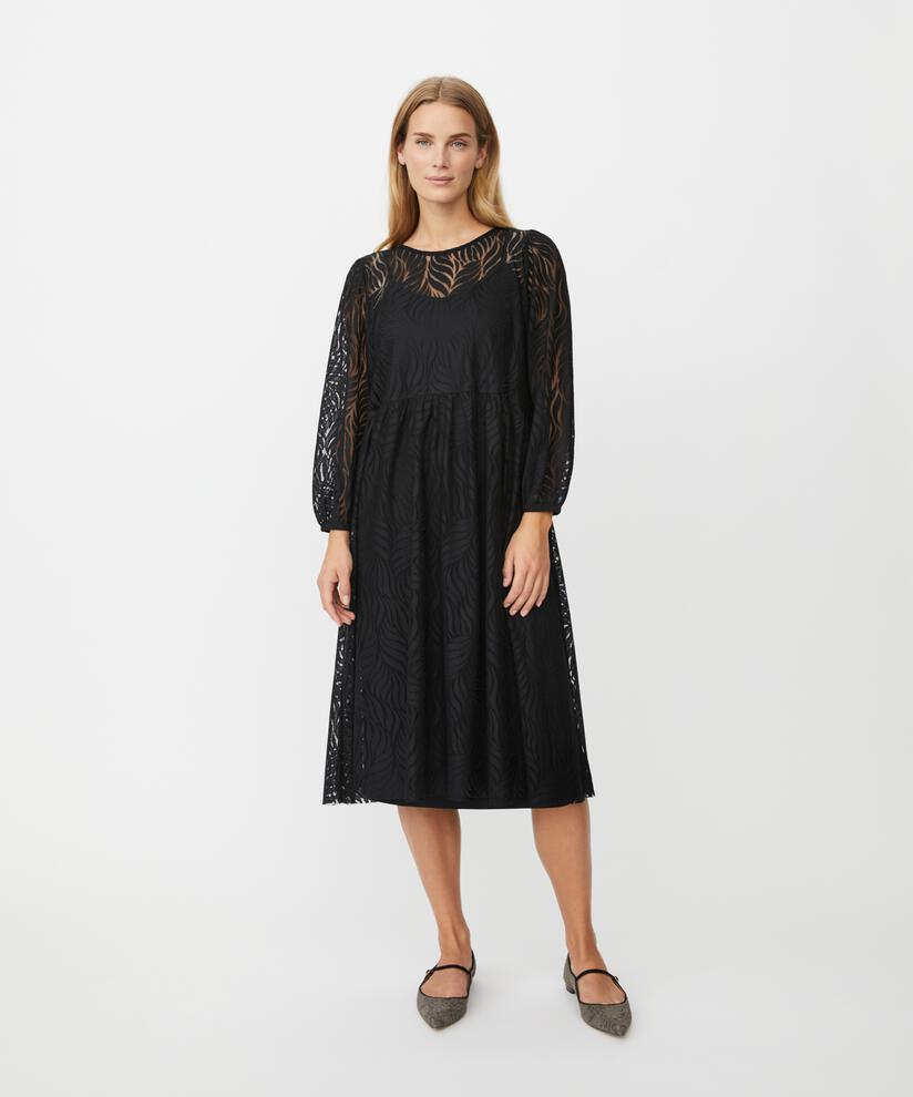 Jersey-Spitzenkleid mit Petticoat, Black