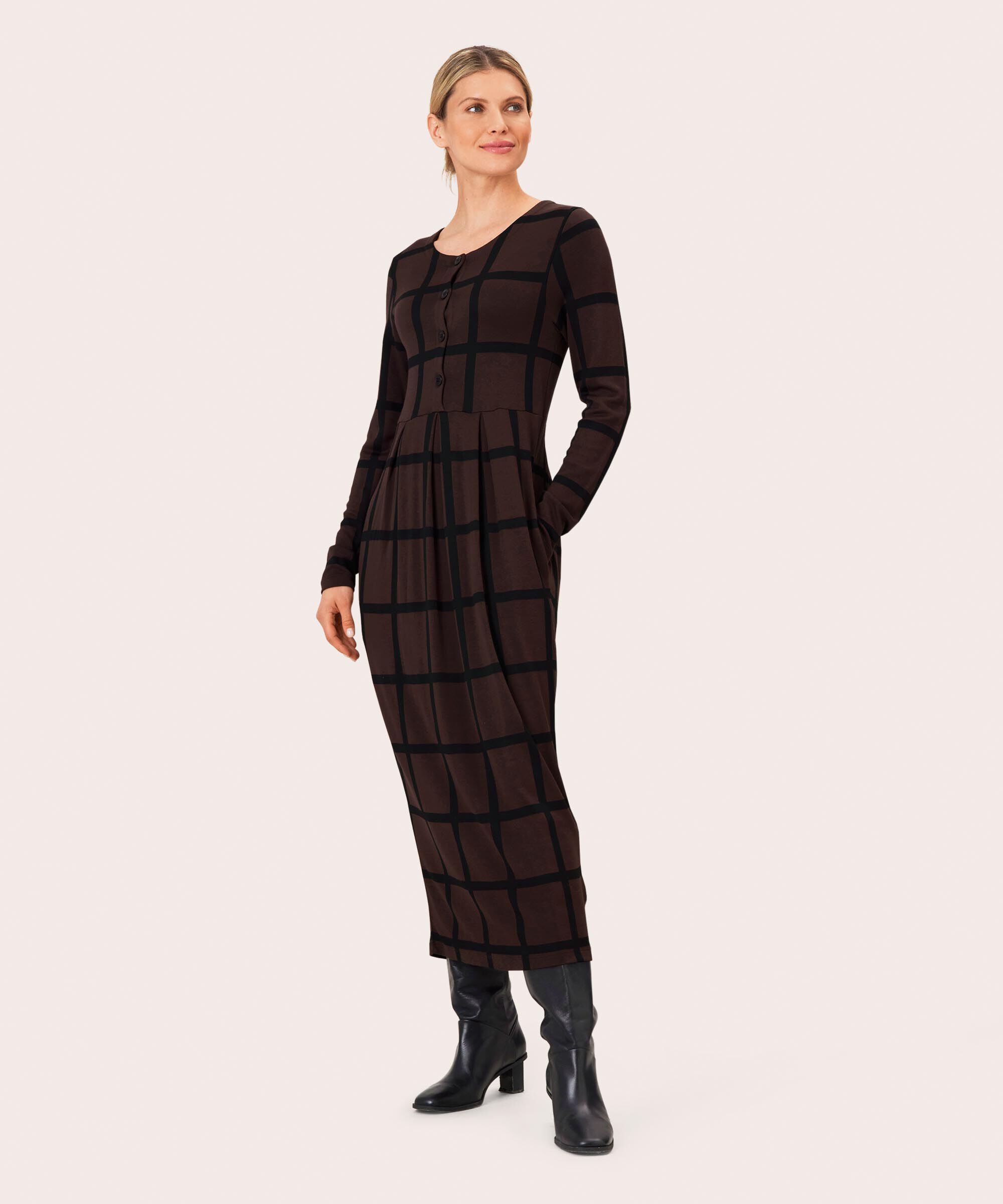 Nilana JERSEY Kleid, Coffee Bean