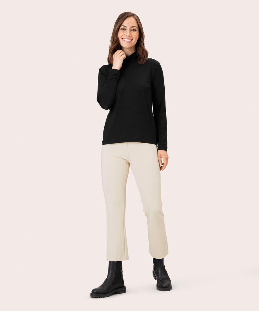Rollkragenshirt aus Lyocell-Mix, Black