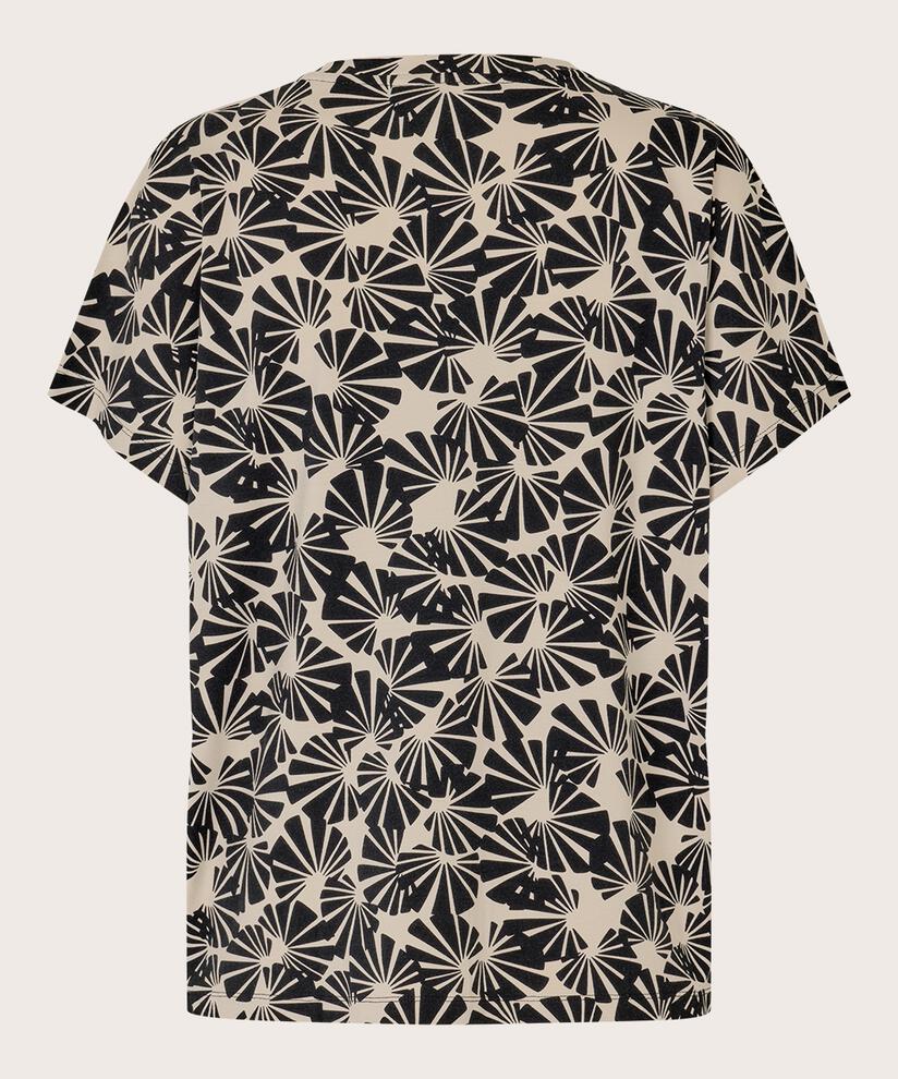 Bedrucktes T-Shirt mit V-Ausschnitt, Fog