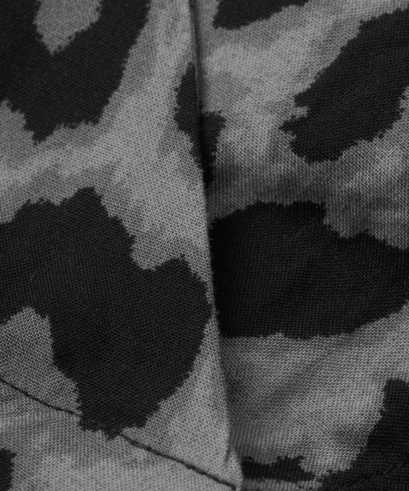 Gemusterte Viskose-Tunika mit Wickeleffekt, Steel Grey