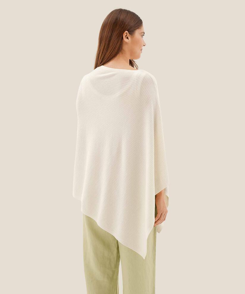 Gestrickter Poncho mit asymmetrischem Boden, Jet Stream