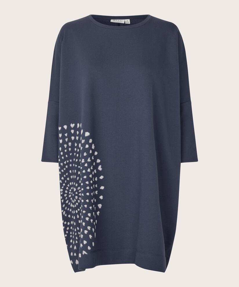 oversized Tunika in Sweatshirtqualität, Mood Indigo