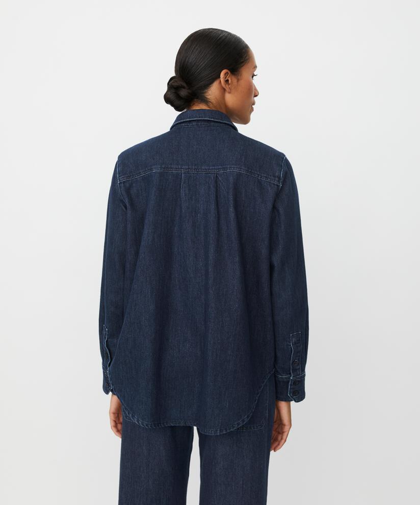 Jeanshemd mit einem Hauch von Glitzer, Dark Denim