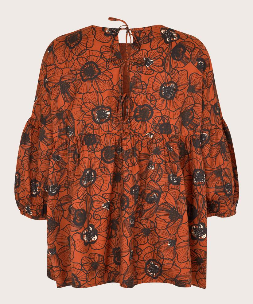 Viskosebluse mit Bindebändern auf der Rückseite, Picante
