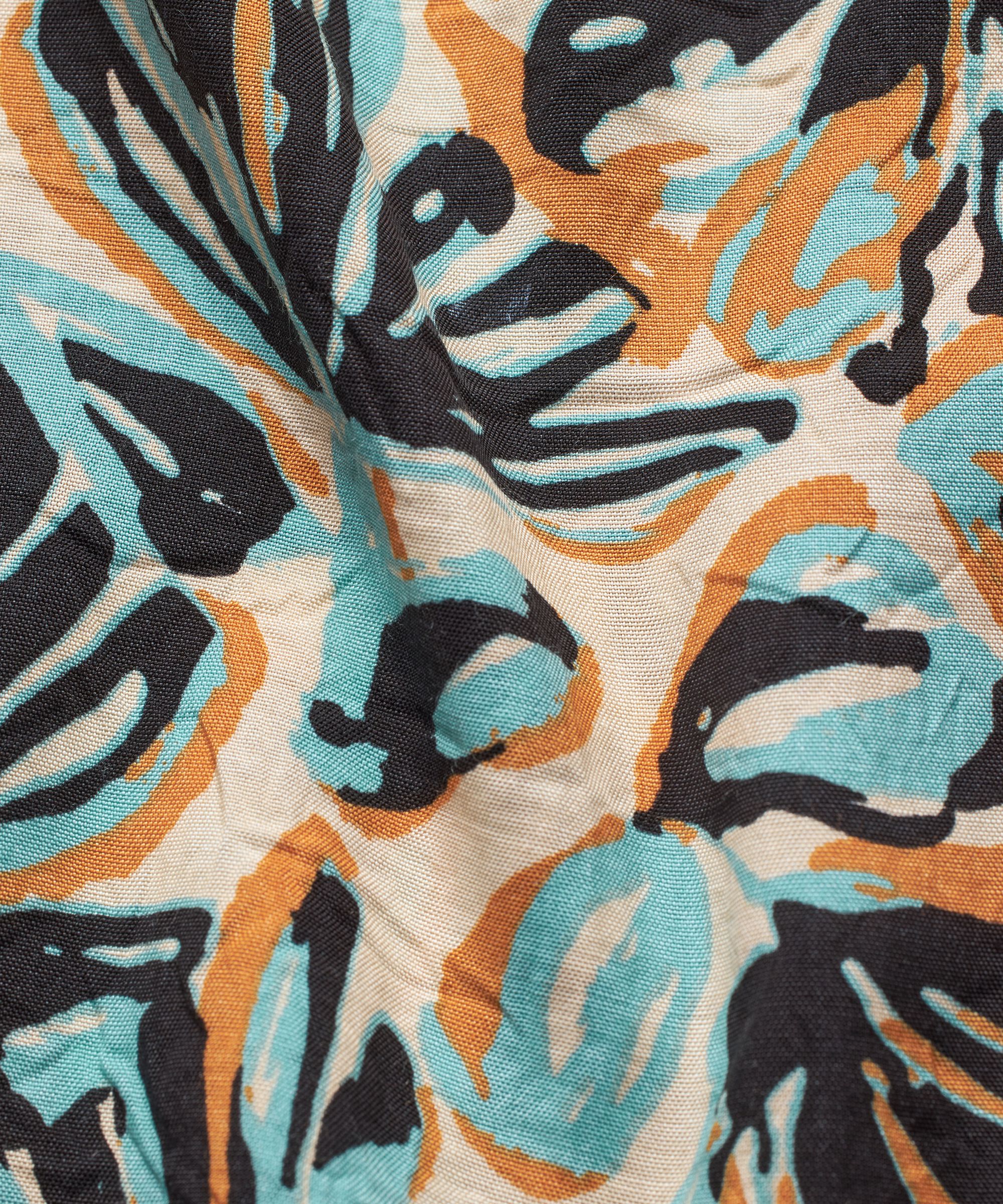 Bedruckte Viskose-tunika Mit 3/4-ärmeln, Aqua