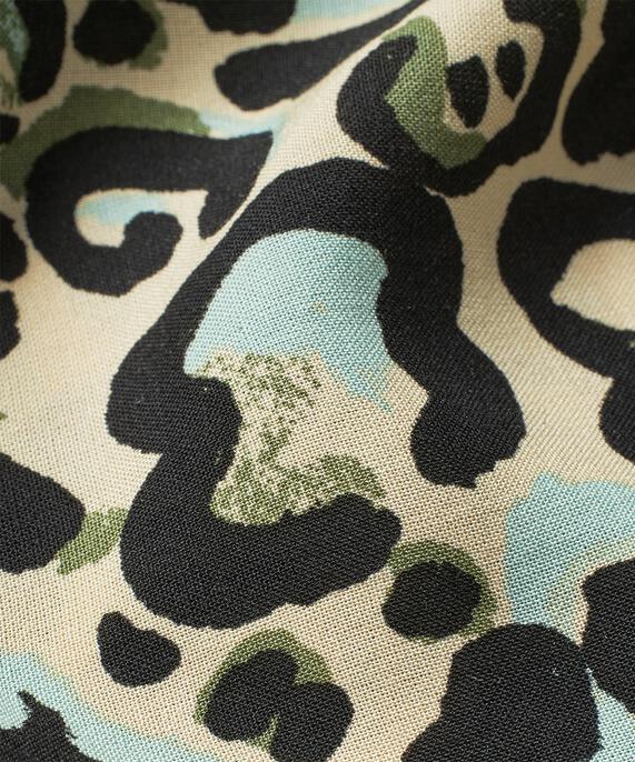 Bedrucktes Viskosekleid Mit V-ausschnitt, D. Lichen Green