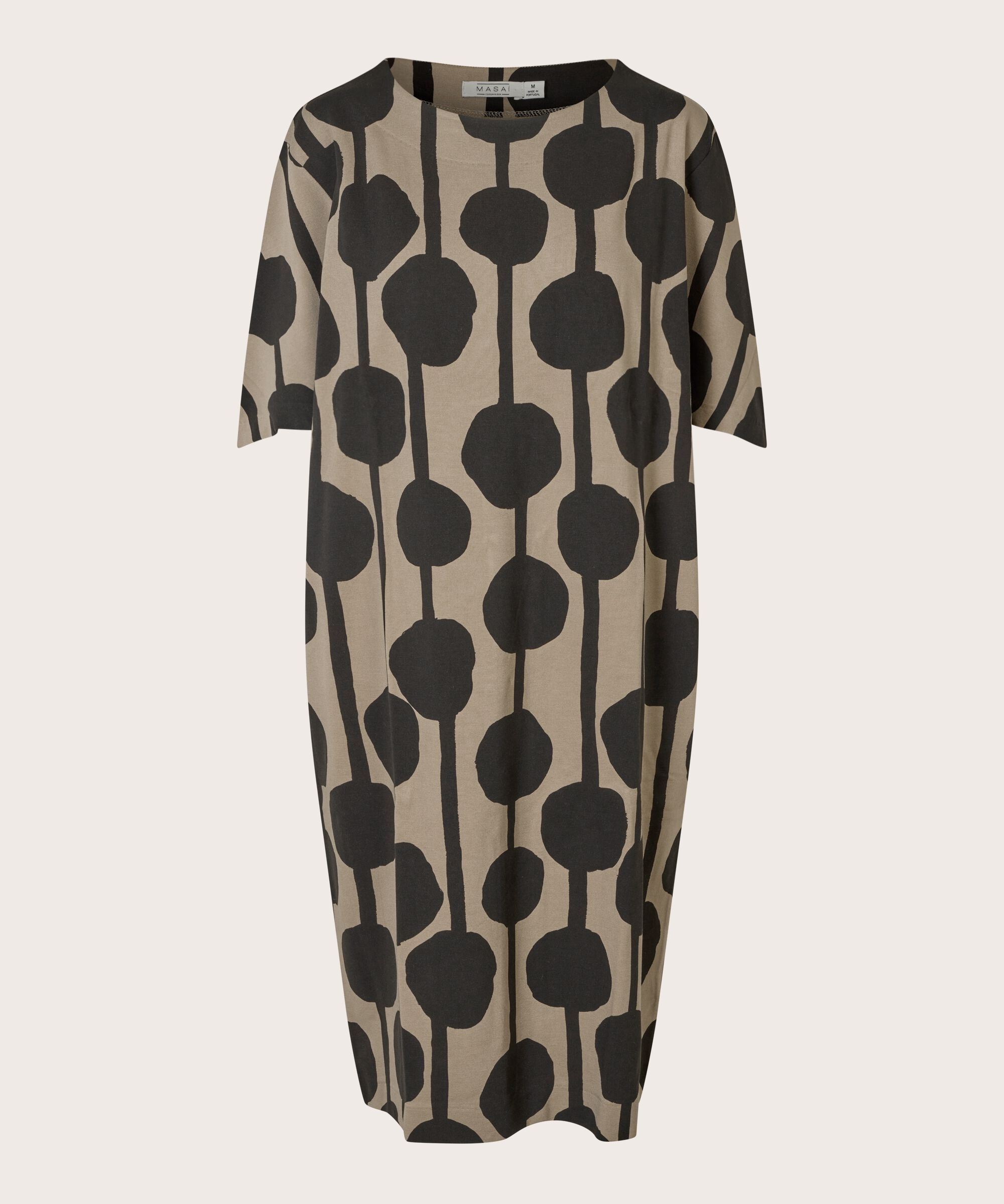 Jerseykleid mit Dreiviertelärmeln, Roast Cashew