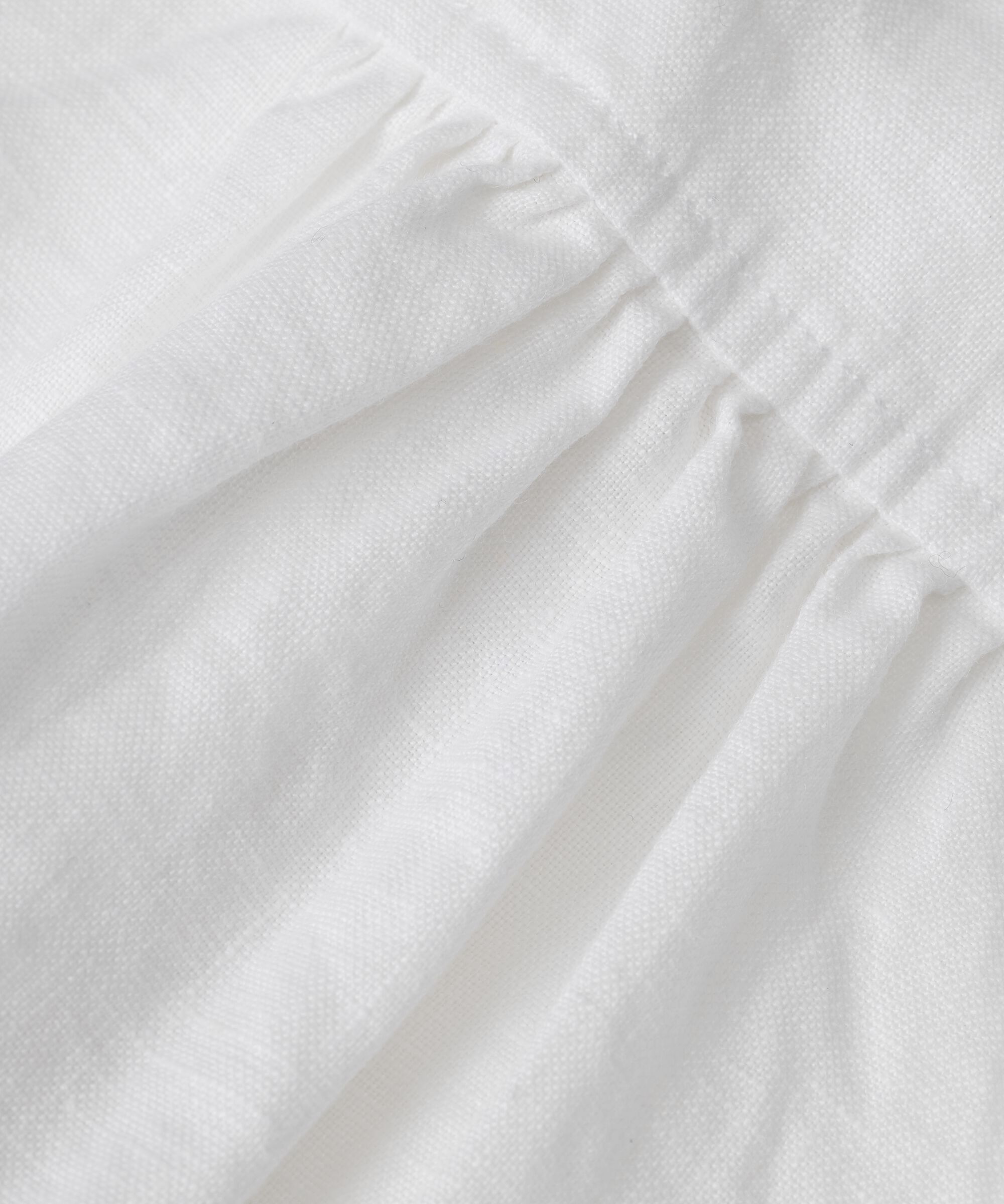 Leinenhemd mit kurzen Ärmeln und V-Ausschnitt, White