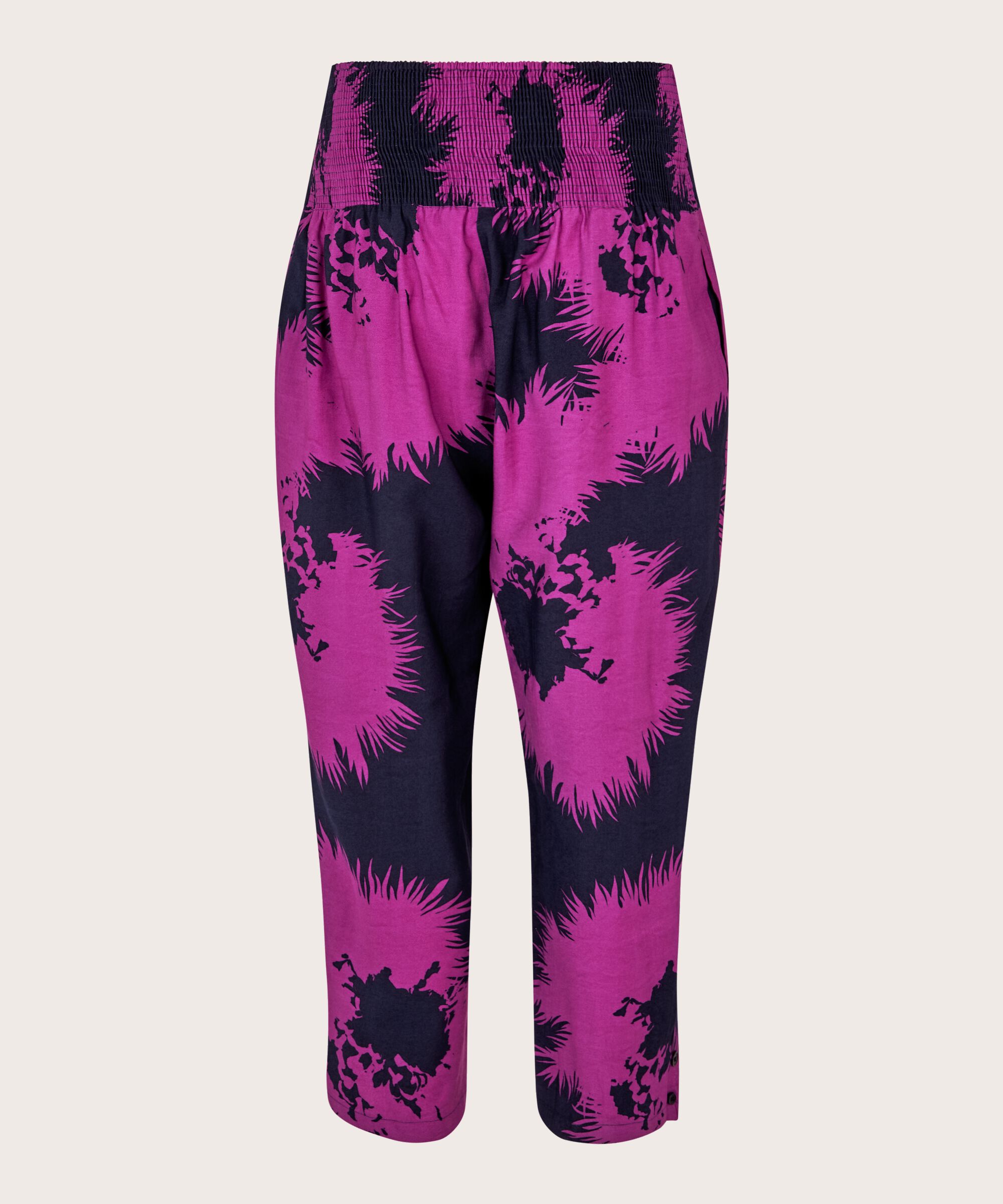 Viskosehose mit Smok hinten, Wild Aster
