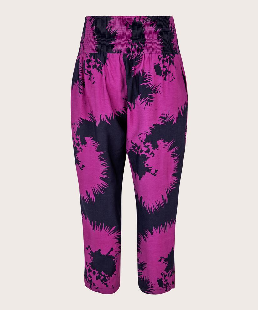 Viskosehose mit Smok hinten, Wild Aster
