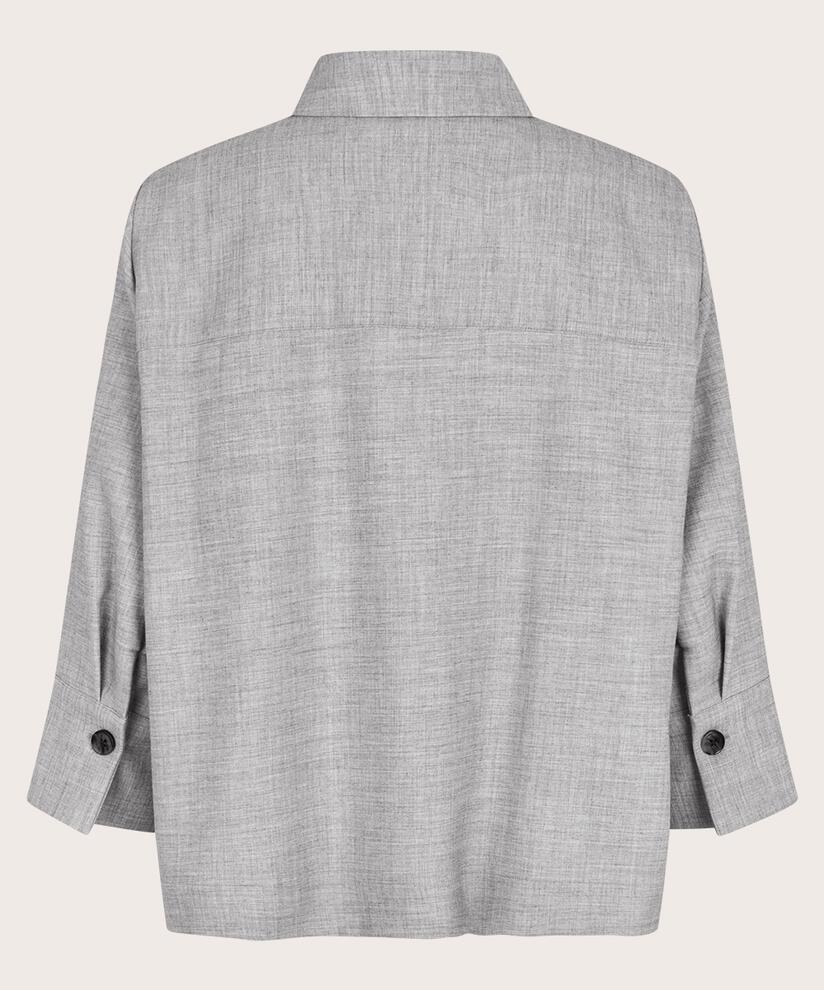 Hemdjacke mit Dreiviertelärmeln, L. Grey mel.