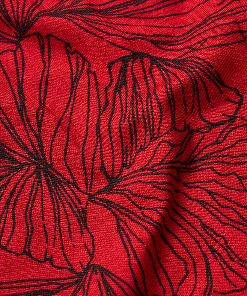 Bedruckte Jersey-Tunika mit Rundhalsausschnitt, Haute Red