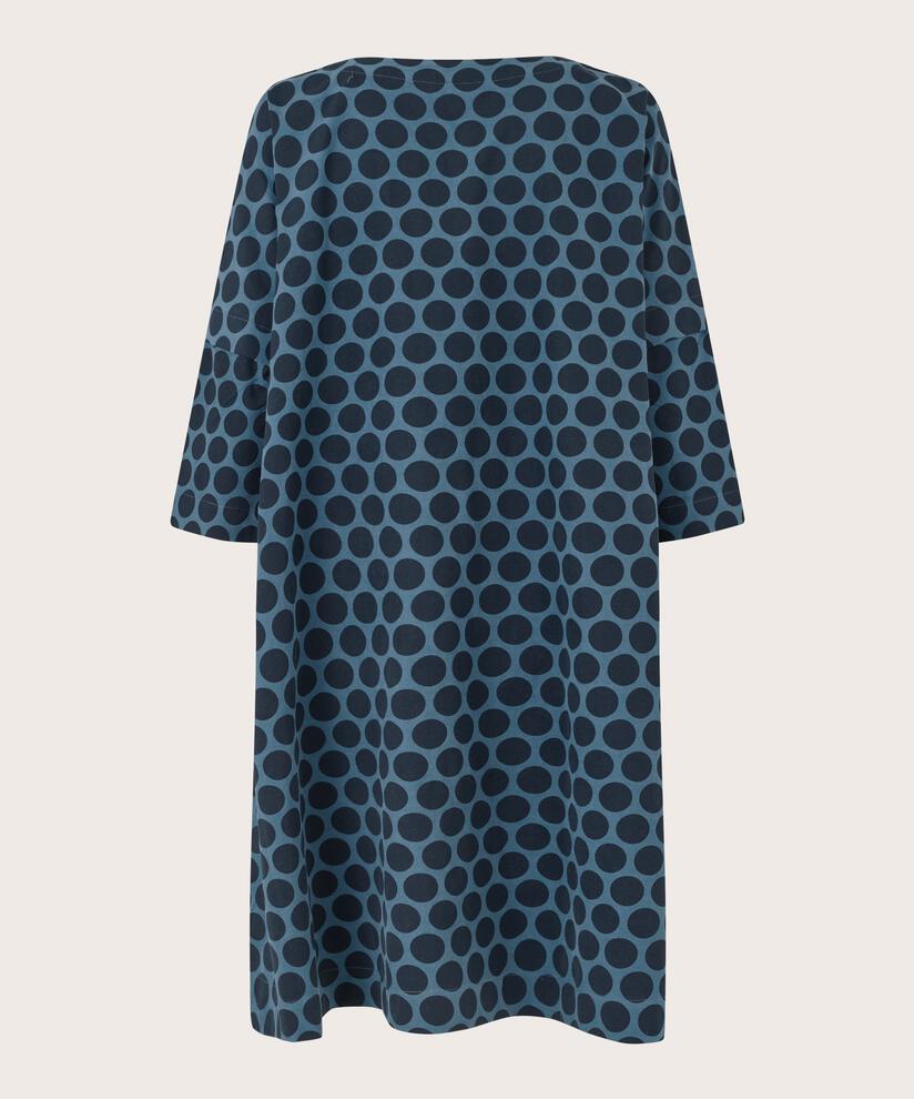 gepunktetes Samtkleid mit 3/4-Ärmeln, Navy Blazer