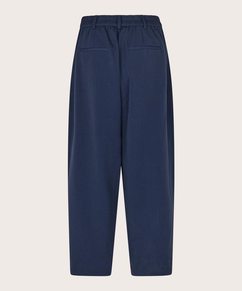 Gewebte Hose Mit Stretch Und Knopfdetail Am Bein, Navy Blazer