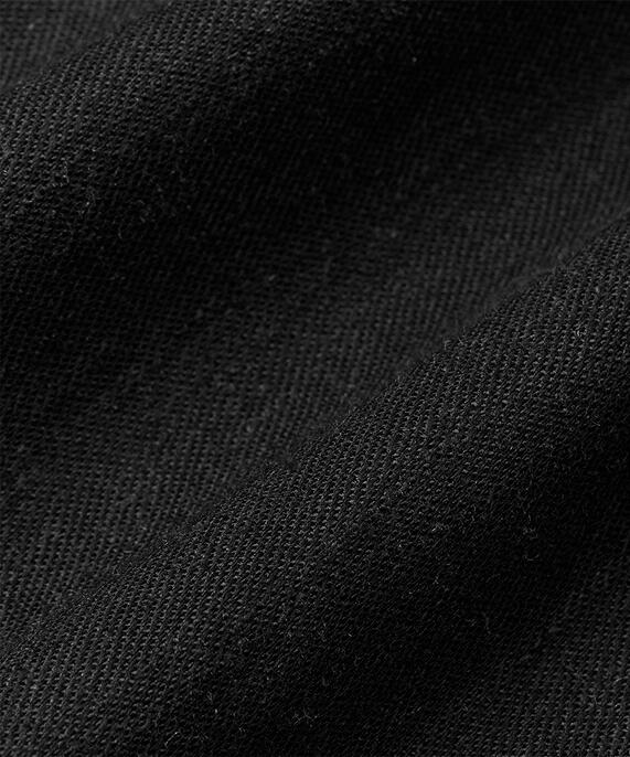 Hose aus Leinenmix mit weitem Bein und Eingrifftaschen, Black