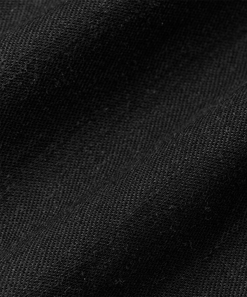 Hose aus Leinenmix mit weitem Bein und Eingrifftaschen, Black