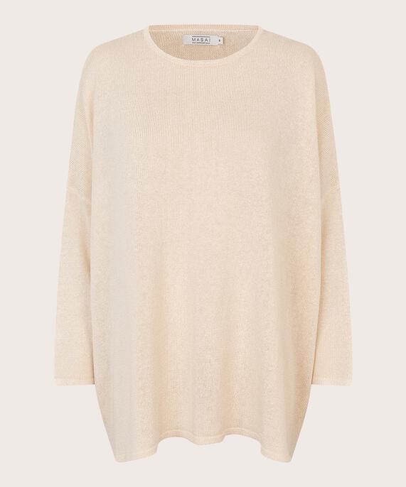 Feinstrickpullover im Leinenmix, Whitecap