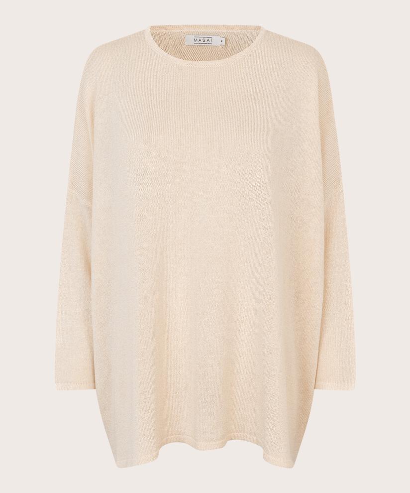 Feinstrickpullover im Leinenmix, Whitecap