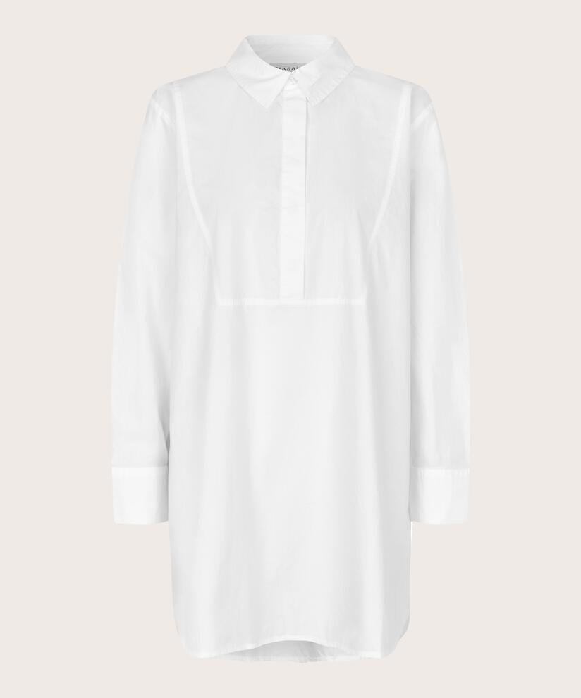 Tunika aus Baumwollpopeline mit Knopfleiste, White