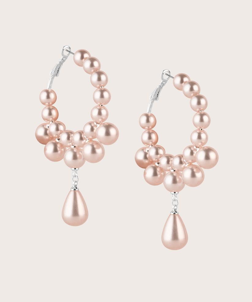 Creolen mit rosa Perlen, Lotus