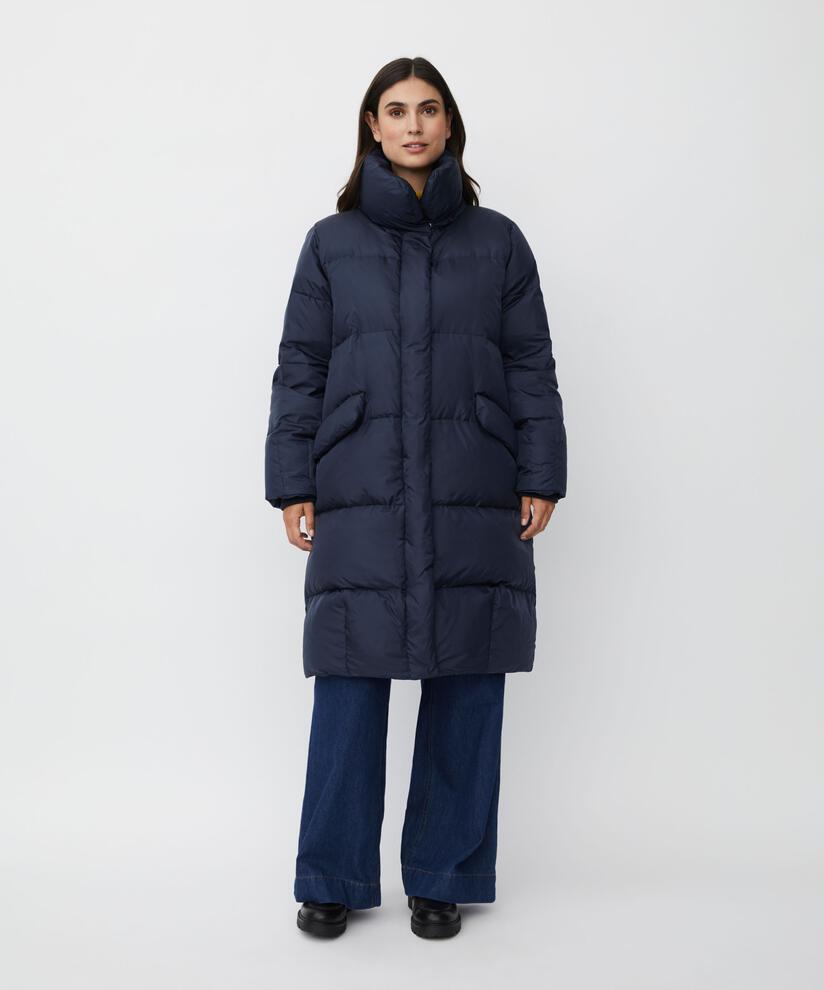 Daunenmantel mit hohem Kragen, Mood Indigo