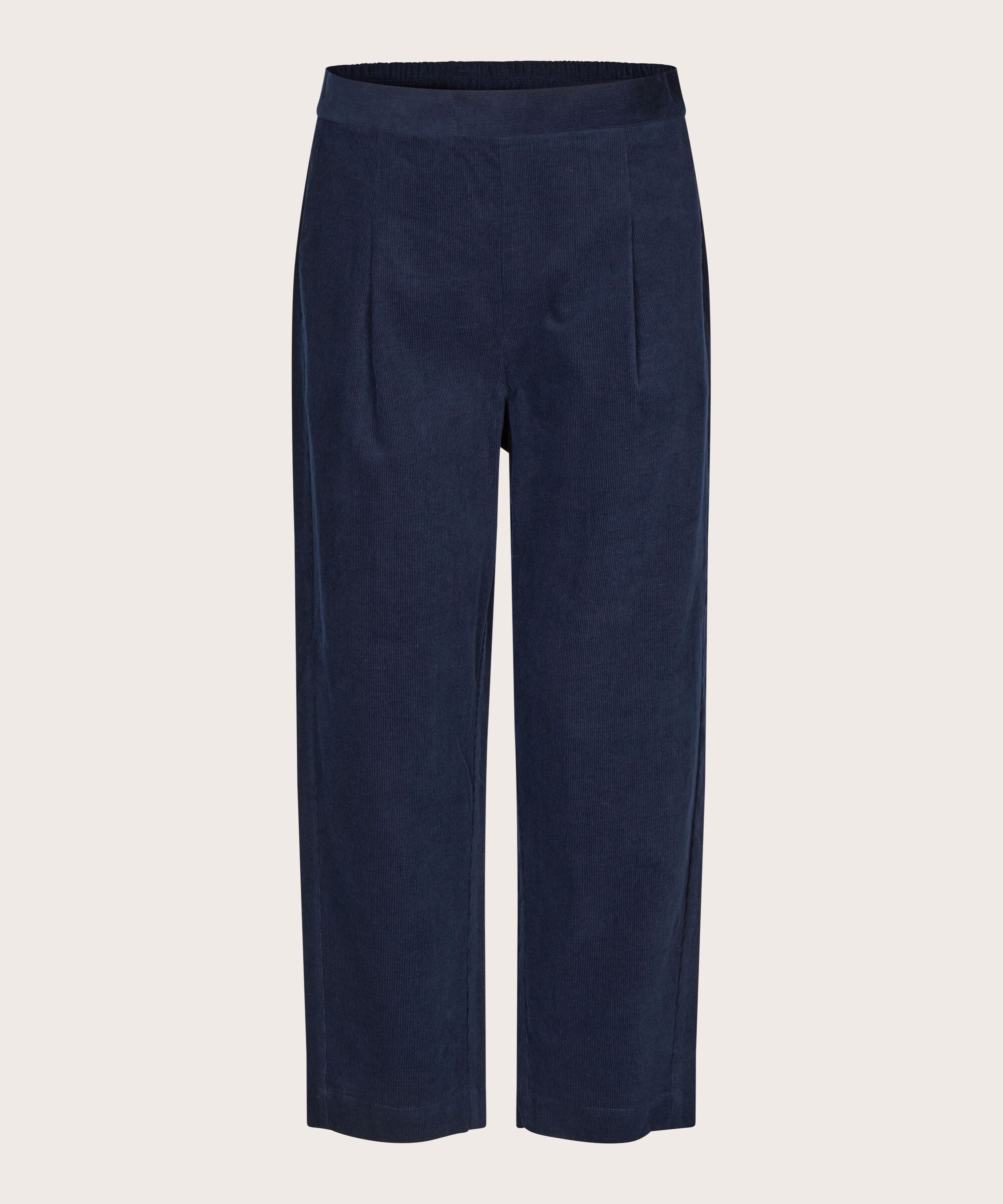 Cordhose mit Bundfalten vorne, Maritime Blue