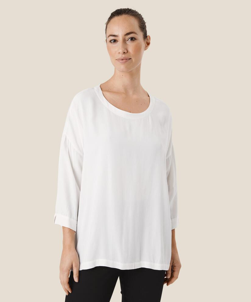 Viskosebluse Mit 3/4 Ärmeln, Cream