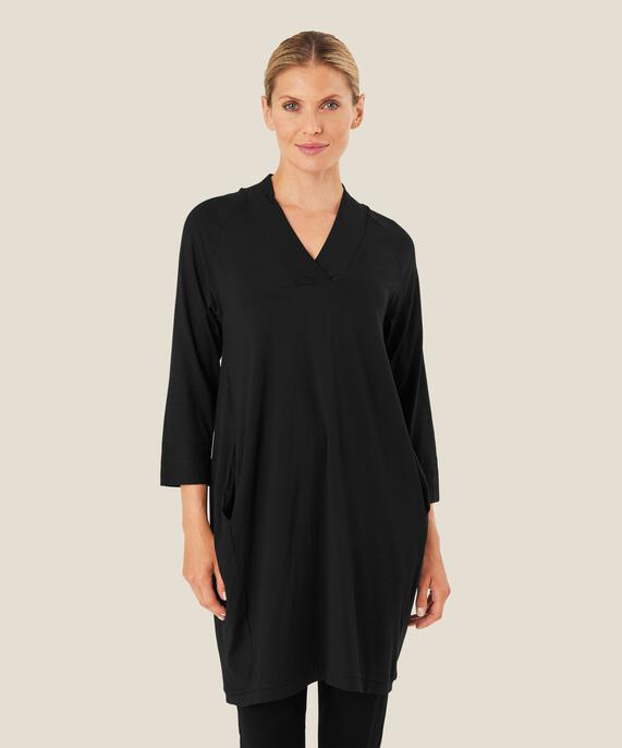 Jersey-tunika Mit 3/4-ärmeln, Black