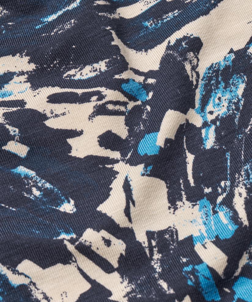 bedrucktes Jerseykleid mit Rundhalsausschnitt, Cendre Blue