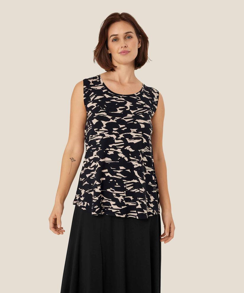 Ärmelloses Jersey-top Mit Rundhalsausschnitt, Black