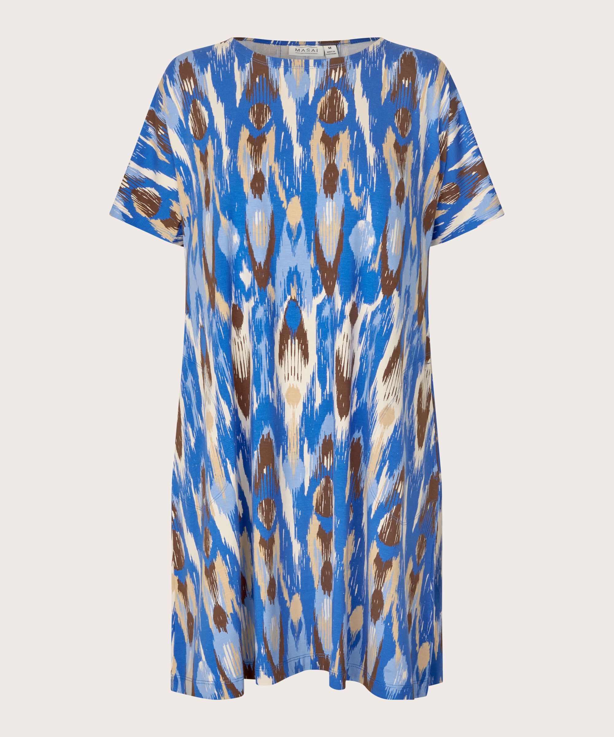 Bedruckte Jersey-tunika Mit Eingrifftaschen, Nebulas Blue