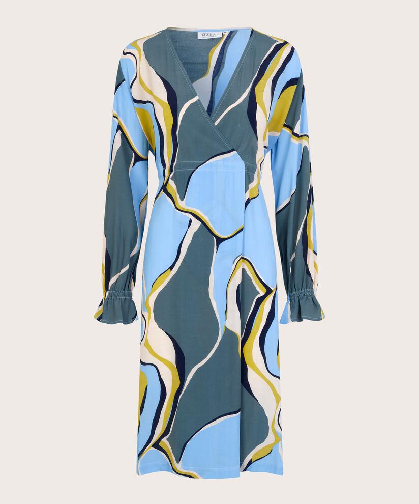 Langärmliges Viskosekleid mit seitlichen Bändern, Oasis