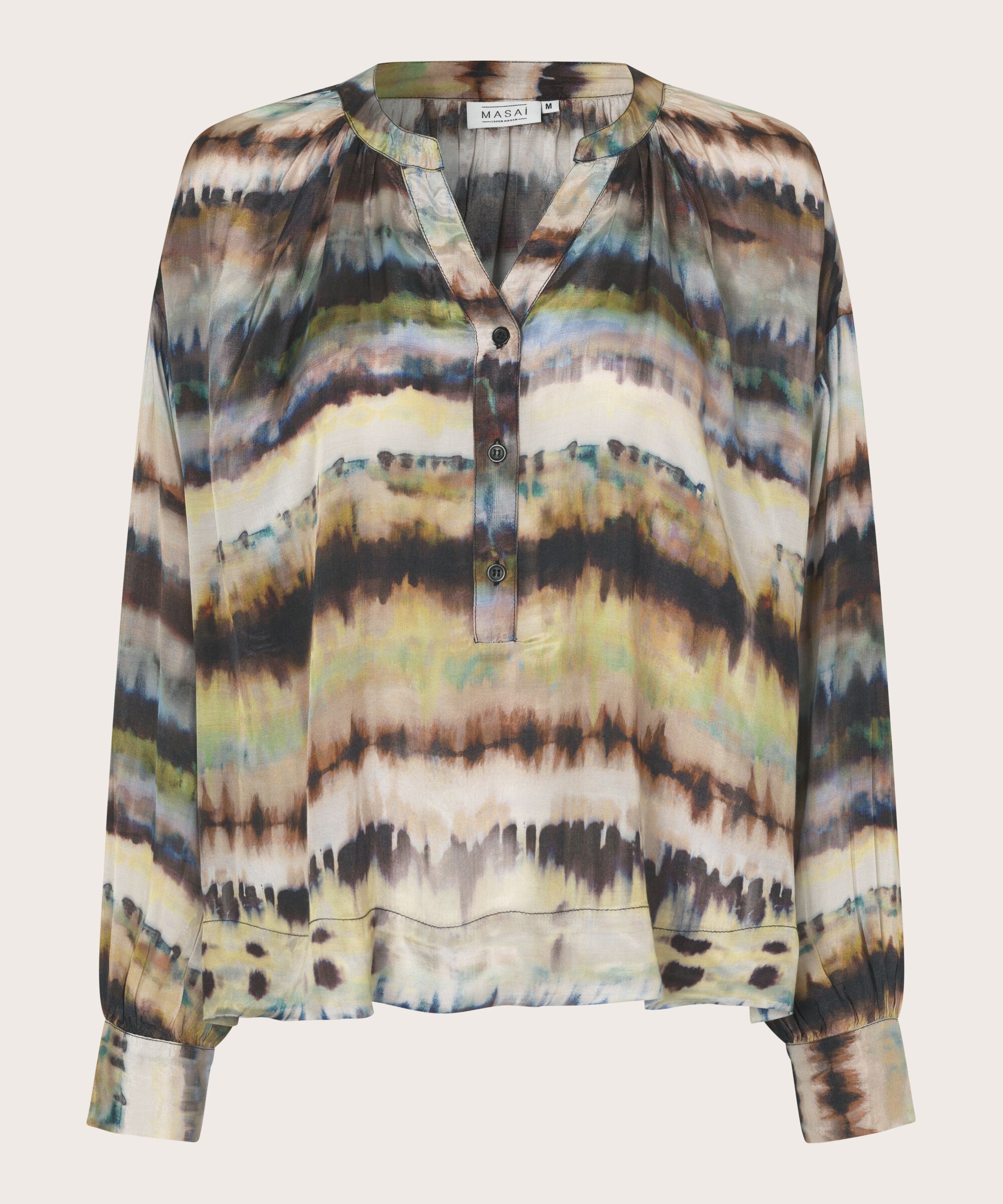 V-Ausschnitt-Bluse mit Knopfleiste, Misty Rose