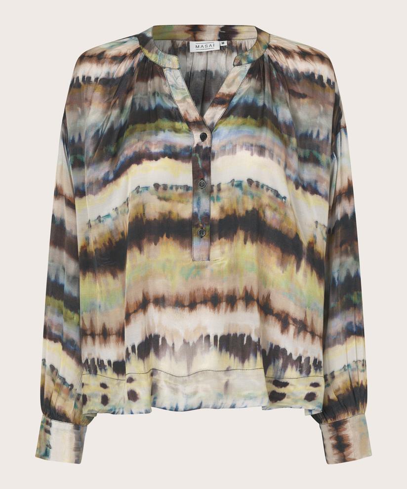 V-Ausschnitt-Bluse mit Knopfleiste, Misty Rose