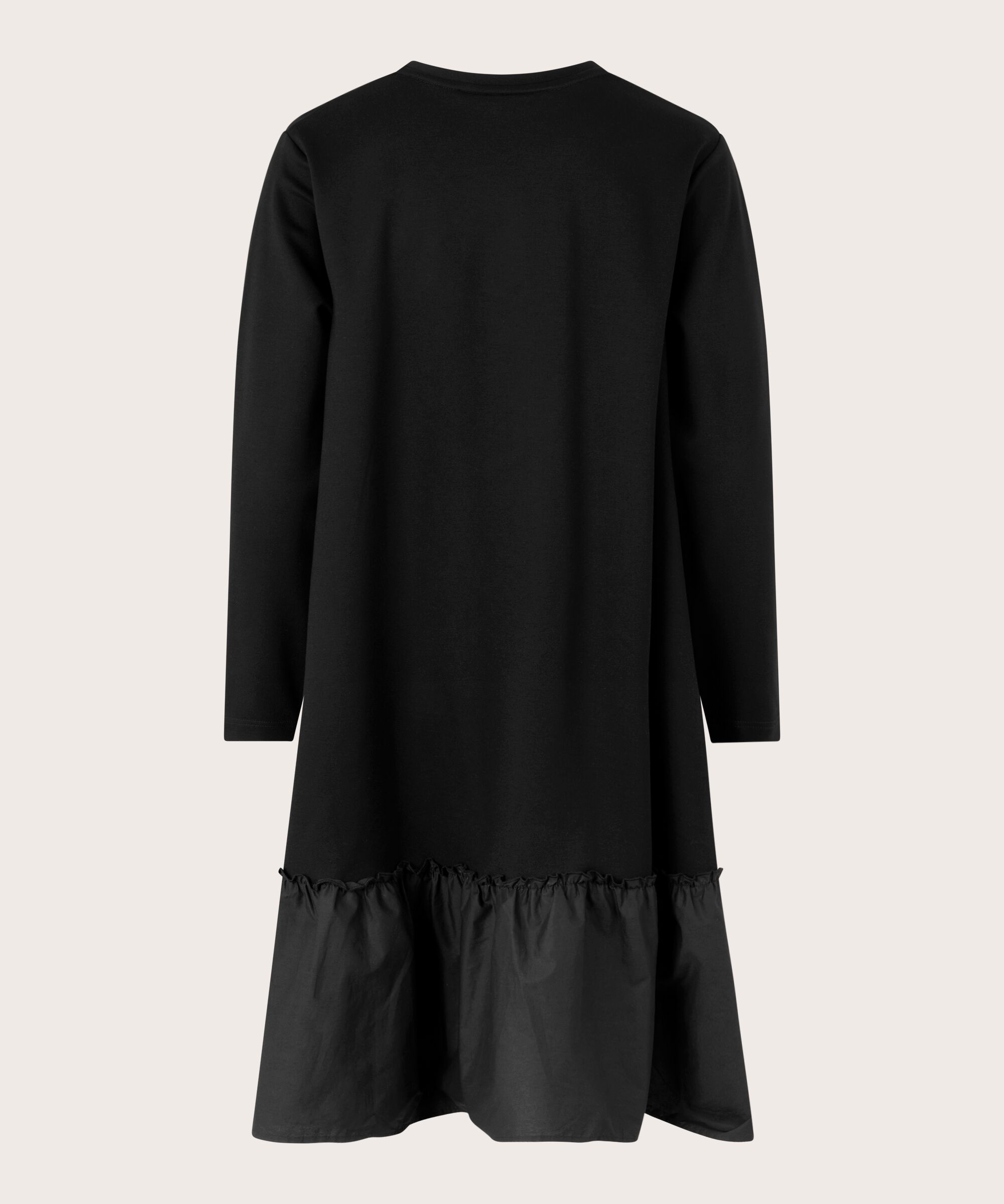 Langarmkleid aus schwerem Jersey, Black