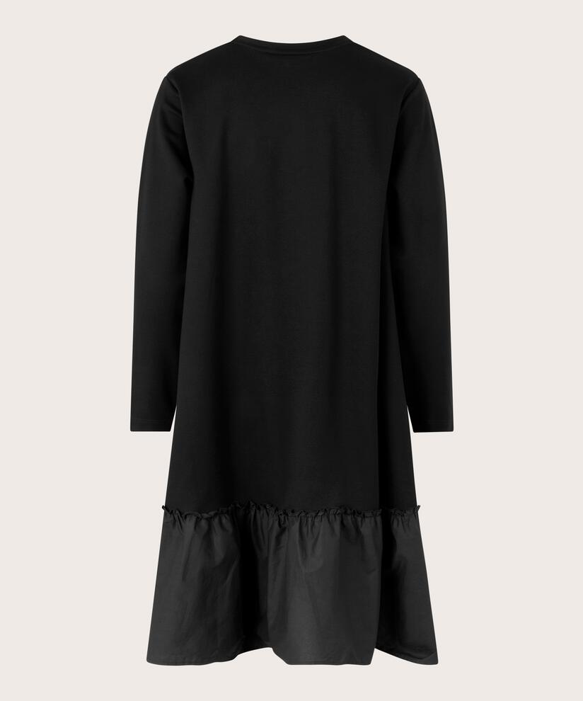 Langarmkleid aus schwerem Jersey, Black