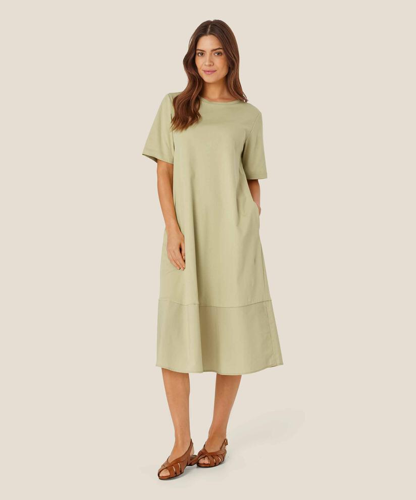 Kleid aus einem Mix aus Jersey und Baumwoll-Popeline, Bog
