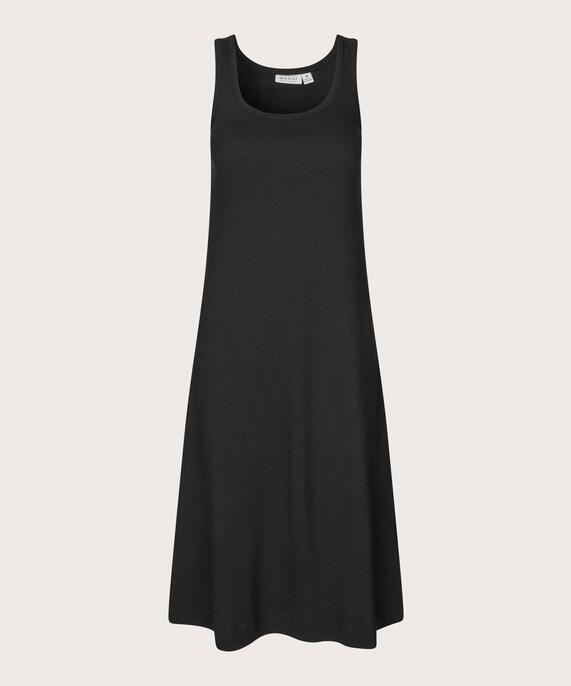 Trägerkleid aus weichem Jersey mit tiefem Ausschnitt, Black