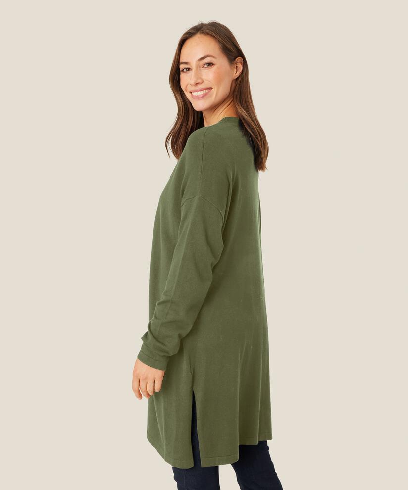 Feinstrick-cardigan Mit Geradem Schnitt, D. Lichen Green