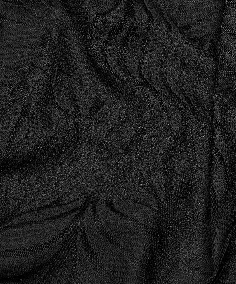 Jersey-Spitzenbluse mit Schößchensaum, Black