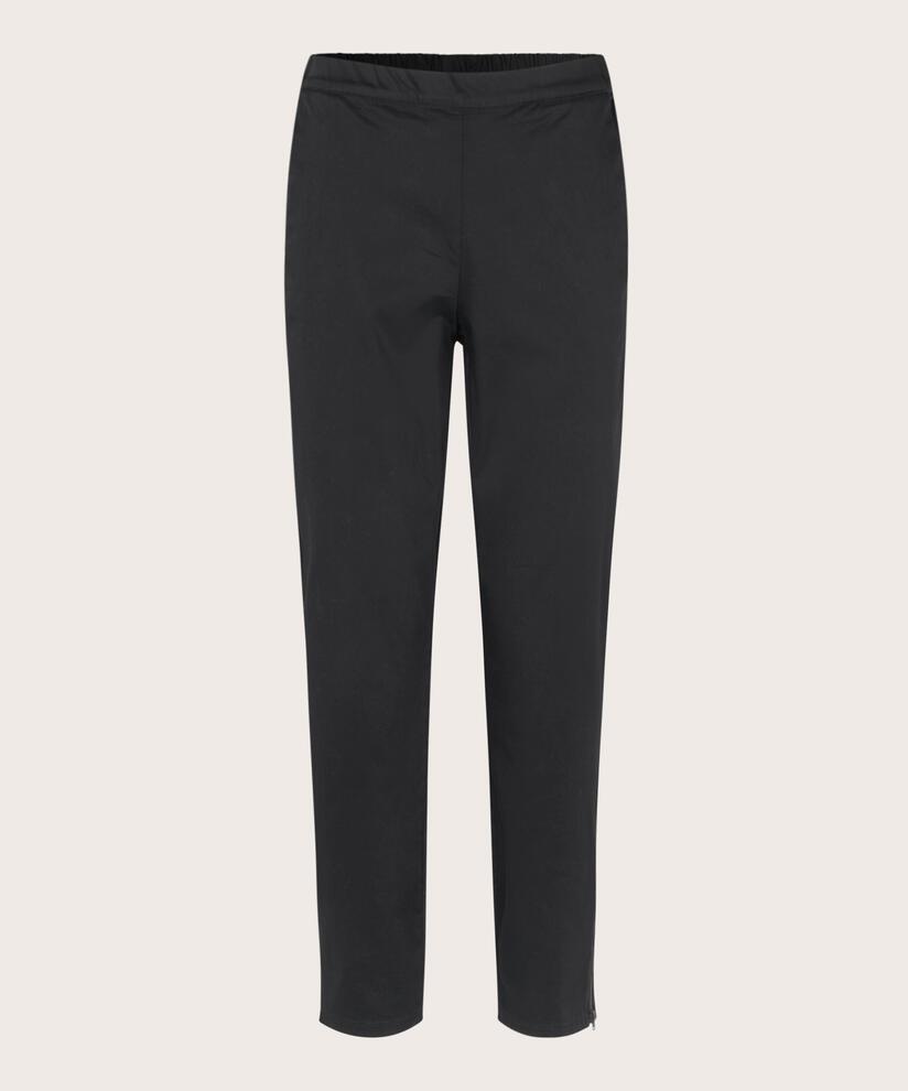 Knöchellange Hose Aus Baumwollstretch, Black