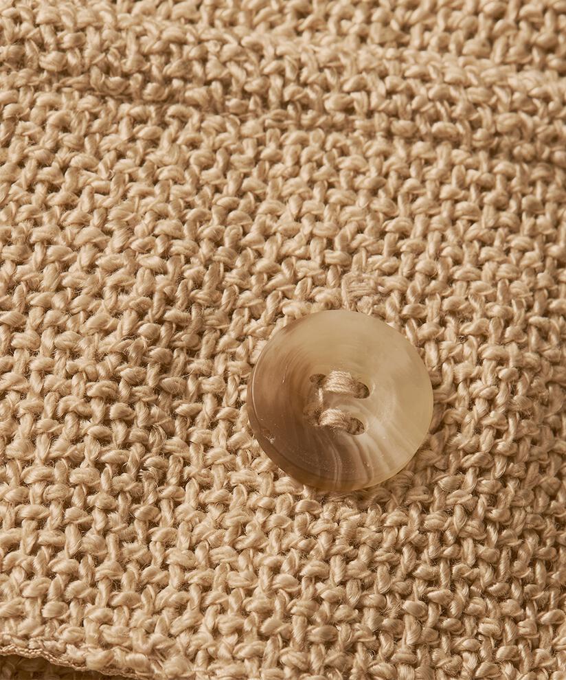 Bouclé-Jacke mit Bändern in der Taille, Safari