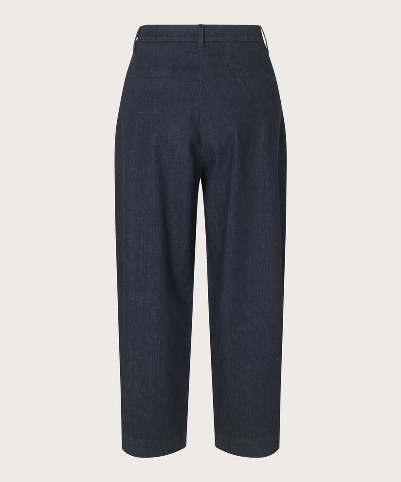 hoch taillierte Jeanshose, Dark Denim