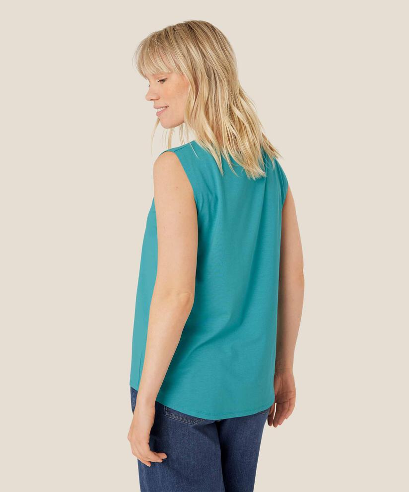 Ärmelloses Jersey-top, Teal