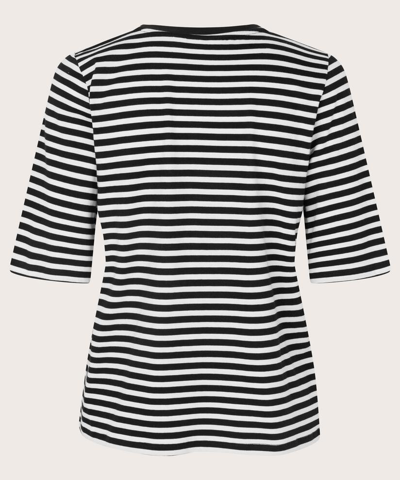 T-Shirt mit Rundhals und 1/2 Ärmeln, Black