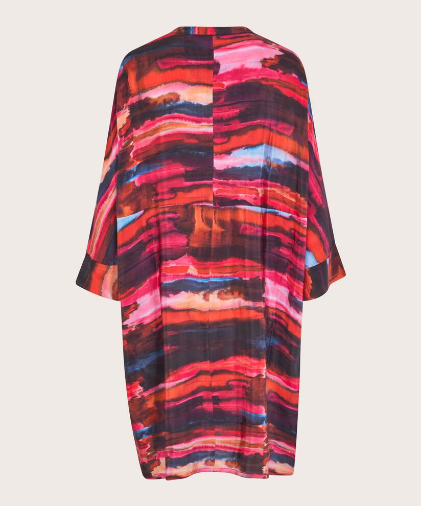 gemustertes Hemdblusenkleid aus Viskose, Sun Tomato