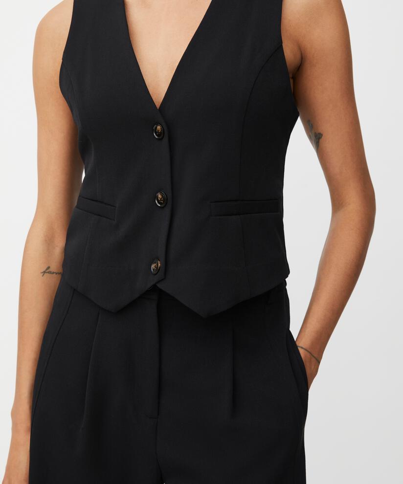 Weste mit Leistentaschen, Black